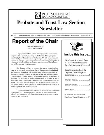 Probate & Trust Newsletter - Philadelphia Bar Association