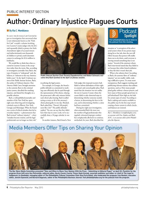 May 2010 - Vol. 39, No. 5 - Philadelphia Bar Association