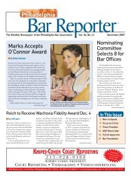 November 2007 - Vol. 36, No. 11 - Philadelphia Bar Association