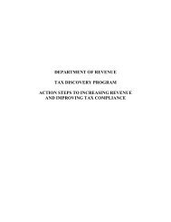 department of revenue tax discovery program action steps to