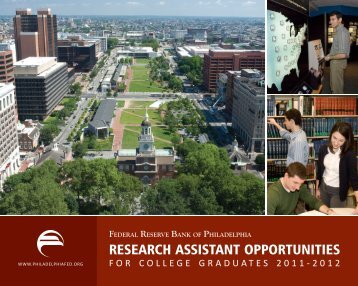Research Assistant Opportunities for College Graduates, 2011-2012