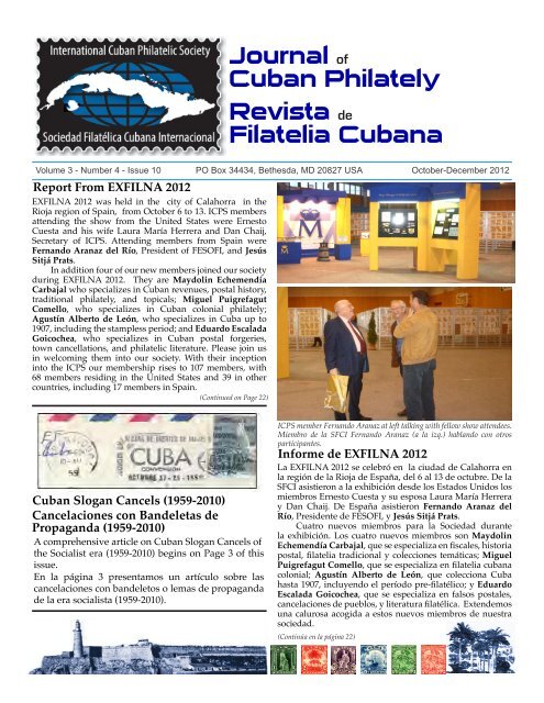Journal of Cuban Philately Revista de Filatelia ... - Ernesto Cuesta