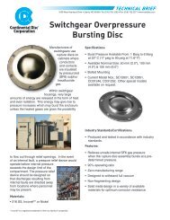 Switchgear Overpressure Bursting Disc - Continental Disc Corporation