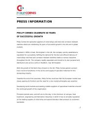 Philip Cornes 50th Anniversary Press Release 2008