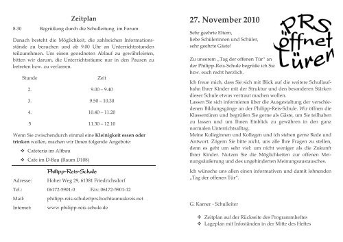 27. November 2010 - Philipp-Reis-Schule