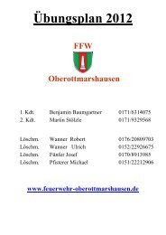 Übungsplan 2012 - Feuerwehr Oberottmarshausen