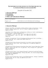 September bis Dezember 2012 1. Klassische Philologie 2 ...