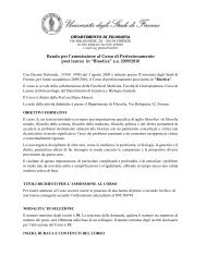 Bando - Dipartimento di Filosofia - UniversitÃ  degli Studi di Firenze