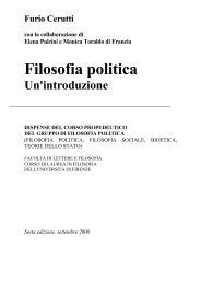 Furio Cerutti - Dipartimento di Filosofia