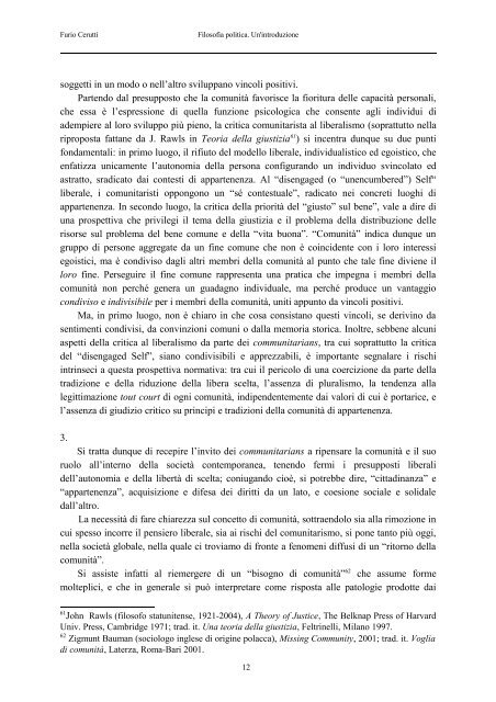 Furio Cerutti - Dipartimento di Filosofia