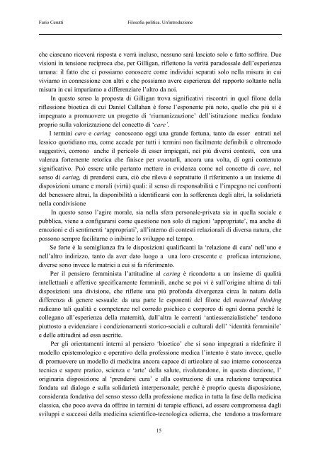 Furio Cerutti - Dipartimento di Filosofia