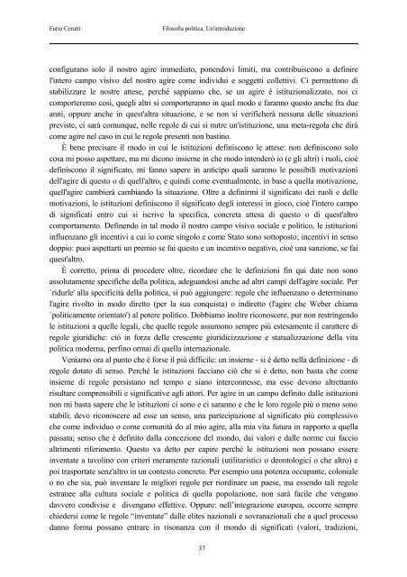 Furio Cerutti - Dipartimento di Filosofia