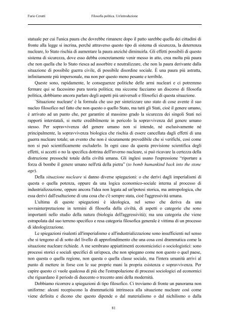 Furio Cerutti - Dipartimento di Filosofia