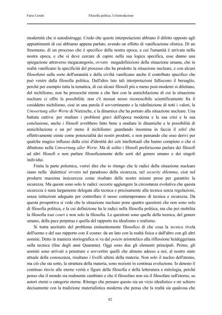 Furio Cerutti - Dipartimento di Filosofia