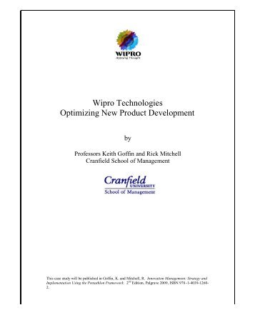 Wipro Technologies Optimizing New Product Development