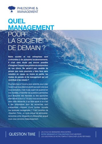 (brochure) du cycle en pdf - Philosophie Management