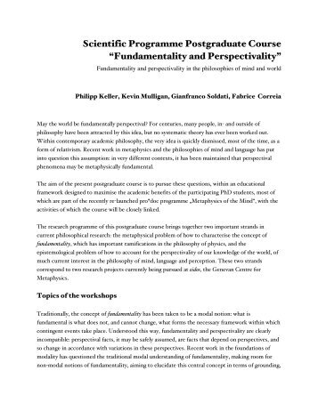 Fundamentality and Perspectivality - Philosophie.ch