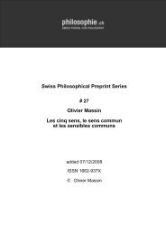 Swiss Philosophical Preprint Series Olivier Massin ... - Philosophie.ch