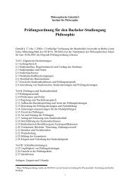 Alte Prüfungsordnung für den Bachelor-Studiengang Philosophie