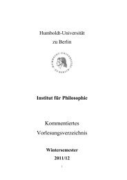 Kommentiertes Vorlesungsverzeichnis - Institut für Philosophie ...