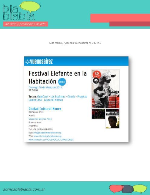 Festival “ELEFANTE EN LA HABITACION”