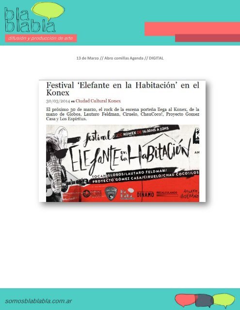 Festival “ELEFANTE EN LA HABITACION”