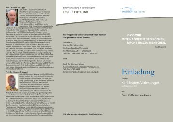 weitere Informationen - Institut fÃ¼r Philosophie - UniversitÃ¤t Oldenburg