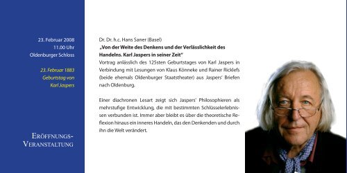 jaspers - jahr 2008 - Institut fÃ¼r Philosophie - UniversitÃ¤t Oldenburg