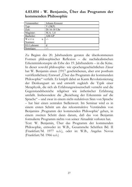 c o 2006 / 2007 - Institut fÃ¼r Philosophie - UniversitÃ¤t Oldenburg