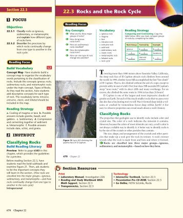 22.3 Rocks and the Rock Cycle