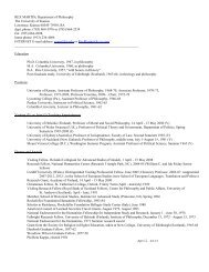 Curriculum Vitae - Department of Philosophy - University of Kansas