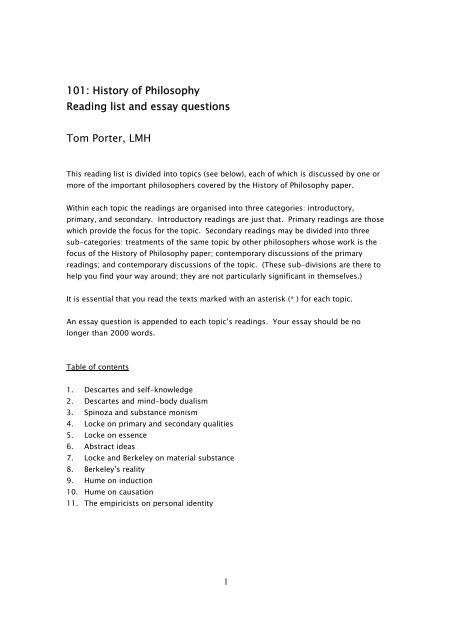 philosophy university essay