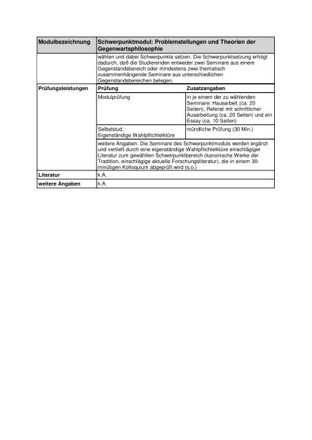 Modul-Handbuch - Philosophisches Seminar