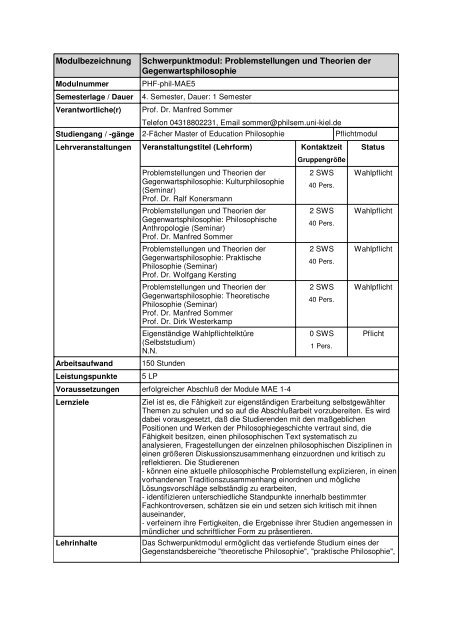 Modul-Handbuch - Philosophisches Seminar
