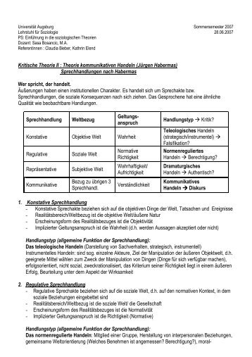 Theorie kommunikativen Handeln (Jürgen Habermas) - Universität ...