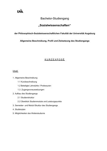 Kurzbeschreibung - Philosophisch-Sozialwissenschaftliche Fakultät ...