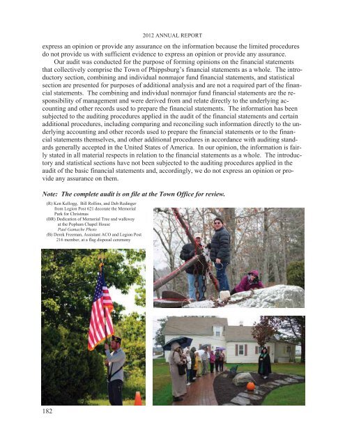 Town of Phippsburg 2012 Annual Report