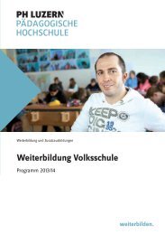Weiterbildung Volksschule - PÃ¤dagogische Hochschule Luzern