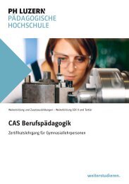 CAS Berufspädagogik - Pädagogische Hochschule Luzern