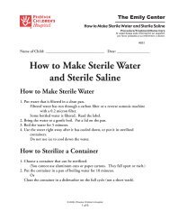 Making Sterile Water and Saline #861 - Phoenix Children's Hospital