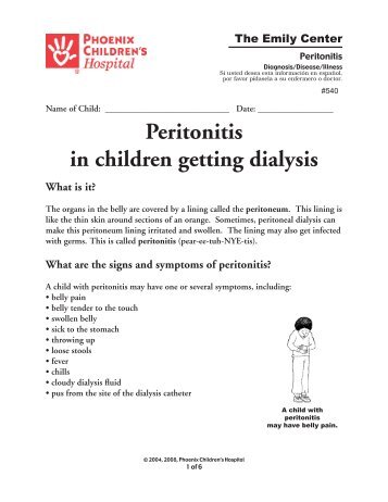 Peritonitis - Phoenix Children's Hospital