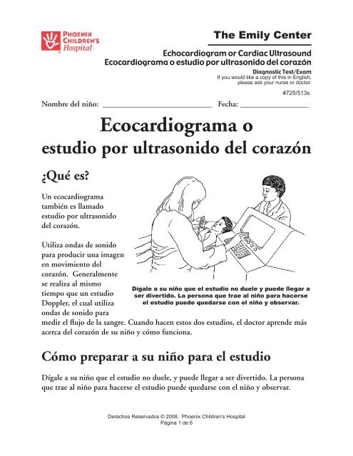 Ecocardiograma o estudio por ultrasonido del corazÃ³n - Phoenix ...