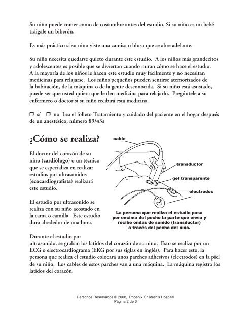 Ecocardiograma o estudio por ultrasonido del corazÃ³n - Phoenix ...