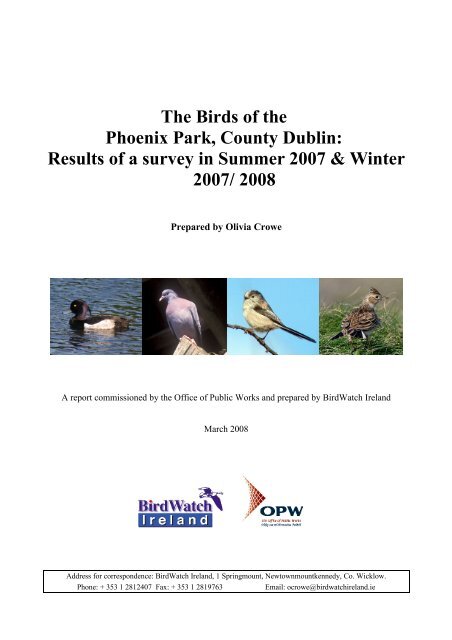 The Birds of the Phoenix Park, County Dublin: Results of a survey in ...