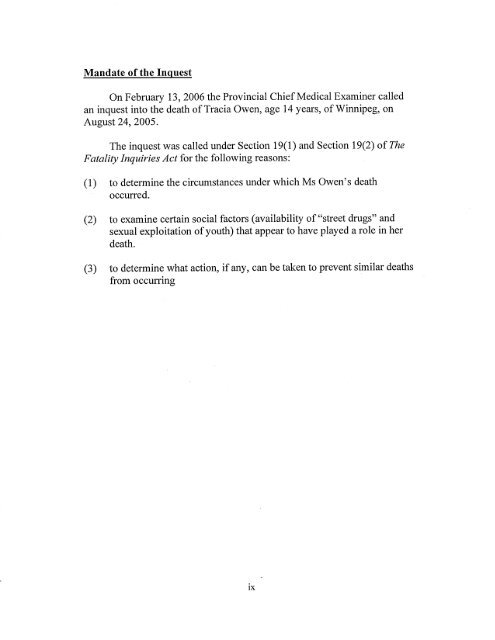 Affidavit of Michael Bear - Phoenix Sinclair Inquiry