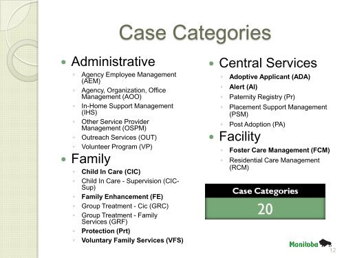 Child and Family Services Applications - Phoenix Sinclair Inquiry