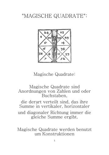Magische Quadrate I