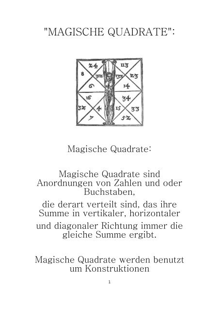 Magische Quadrate I