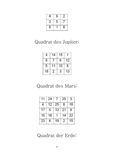 Magische Quadrate I