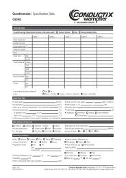 Questionnaire for cables - Conductix-Wampfler